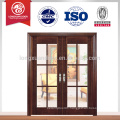 Glass balcony sliding wood glass door design